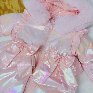 Wee Me Pink Iridescent  Padded Coat