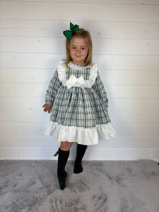 Ceyber Girls Green Check Dress