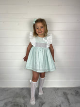 Load image into Gallery viewer, Ceyber Girls Mint Star Frill Shoulder Dress
