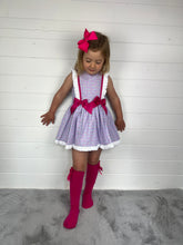 Load image into Gallery viewer, Ceyber Girls Lilac Cherry Double Bow Dress