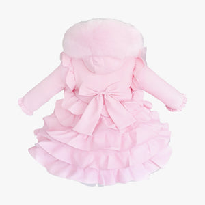Wee Me Pink Ruffle Bow Front Coat