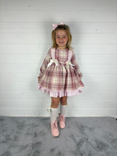 Load image into Gallery viewer, Ceyber Girls Double Bow Cream and Pink Dress