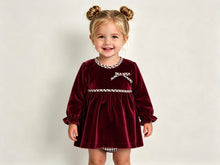 Load image into Gallery viewer, Rapife Baby Girls Velvet Check Dress