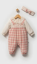 Load image into Gallery viewer, Tongs Baby Girls Gingham Dungaree Set