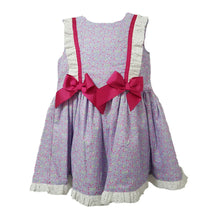 Load image into Gallery viewer, Ceyber Girls Lilac Cherry Double Bow Dress