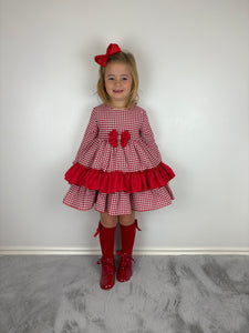 Ceyber Red Gingham Dress