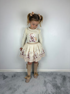 Giorgio Bambini Beige Teddy Skirt Set