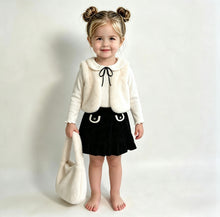 Load image into Gallery viewer, Willow &amp; Whistle Girls Faux Fur Gilet 4 Piece Crepe Skirt Set