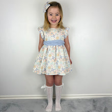 Load image into Gallery viewer, Calamaro Girls Blue Floral Dress