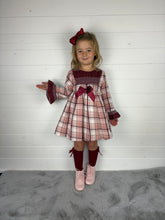 Load image into Gallery viewer, Ceyber Smock Burgundy Dress