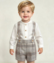 Load image into Gallery viewer, Baby Ferr Boys Greige Tartan H-Bar