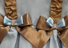 Load image into Gallery viewer, Ceyber Girls Baby Blue &amp; Tan Double Bow Dress