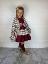 Load image into Gallery viewer, Ceyber Girls Burgundy and Tan Dress