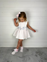 Load image into Gallery viewer, Ceyber Girls Pink Waffle Double Bow Dress