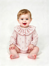Load image into Gallery viewer, Ceyber Baby Girls Pink Floral Stripe Romper