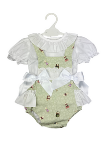 Ceyber Baby Girls Mint Animal Romper