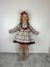 Load image into Gallery viewer, Ceyber Burgundy &amp; Tan Dress