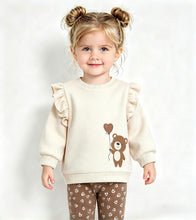 Load image into Gallery viewer, Street Monkey Baby Girls Beige Teddy Bear Legging Set