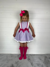Load image into Gallery viewer, Ceyber Girls Lilac Cherry Double Bow Dress