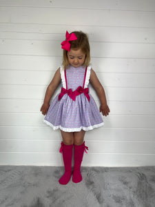 Ceyber Girls Lilac Cherry Double Bow Dress