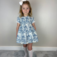 Load image into Gallery viewer, Mabini Girls Blue Vintage Smock