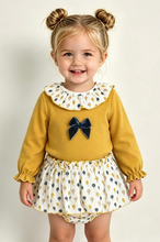 Load image into Gallery viewer, Rapife Baby Girls Mustard Skirted Jam Set