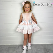 Load image into Gallery viewer, Ceyber Girls Pink Stripe Puffball Style Dress