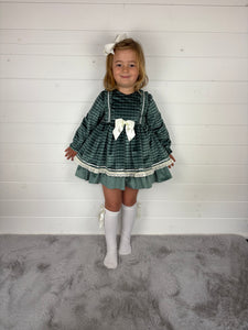 Ceyber Green Check Velvet Dress