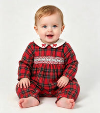 Load image into Gallery viewer, Beau Kid Baby Girls Red Tartan Romper
