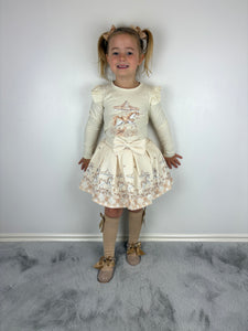 Giorgio Bambini Beige Carousel Skirt Set