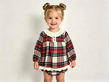 Load image into Gallery viewer, Rapife Baby Girls Cream &amp; Red Tartan Dress