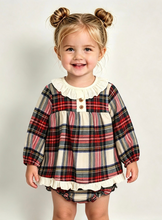 Load image into Gallery viewer, Rapife Baby Girls Cream &amp; Red Tartan Dress