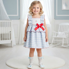Load image into Gallery viewer, Dulce De Fresa Older Girls Blue Boat Dress