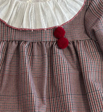Load image into Gallery viewer, Baby Ferr Baby Girls BurgundyTraditional Pom Pom Dress