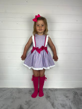 Load image into Gallery viewer, Ceyber Girls Lilac Cherry Double Bow Dress