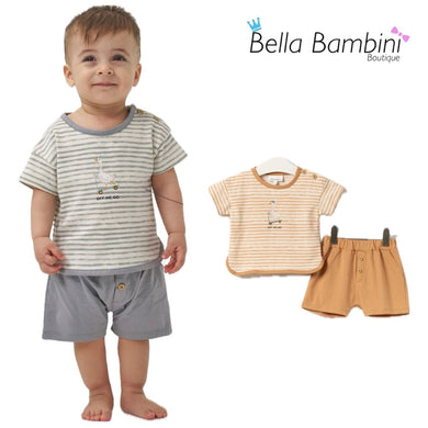 Baby Boys Stripe Goose Short Set
