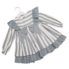 Load image into Gallery viewer, Ceyber Older Girls Grey Stripe Dress