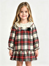 Load image into Gallery viewer, PRE ORDER Rapife Girls Cream &amp; Red Tartan Dress
