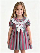 Load image into Gallery viewer, Ceyber Older Girls Hot Pink &amp; Green Stripe Dress
