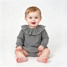 Load image into Gallery viewer, Ceyber Baby Girls Black &amp; White Gingham Romper