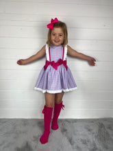 Load image into Gallery viewer, Ceyber Girls Lilac Cherry Double Bow Dress