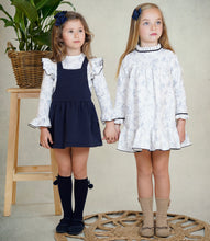 Load image into Gallery viewer, Dbb Collection Older Girls Navy Pinafore Dress PRE ORDER