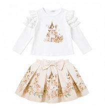 Load image into Gallery viewer, Giorgio Bambini Older Girls Beige Castle Skirt Set