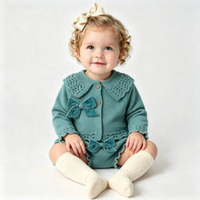 Load image into Gallery viewer, Dulce De Fresa Baby Girls Teal Knit Set