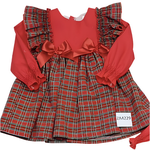 Ceyber Older Girls Tartan Double Bow Dress