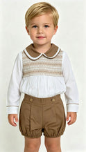 Load image into Gallery viewer, Mabini Boys Latte Smock Short Set