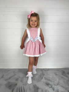 Ceyber Girls Pink Cherry Double Bow Dress