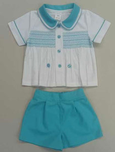 Mabini Boys Turquoise Smock Set