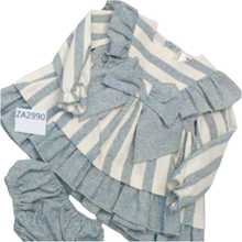 Load image into Gallery viewer, Ceyber Baby Girls Grey Stripe Dress