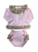 Load image into Gallery viewer, Little Star Baby Girls Spot Knit Jam Set